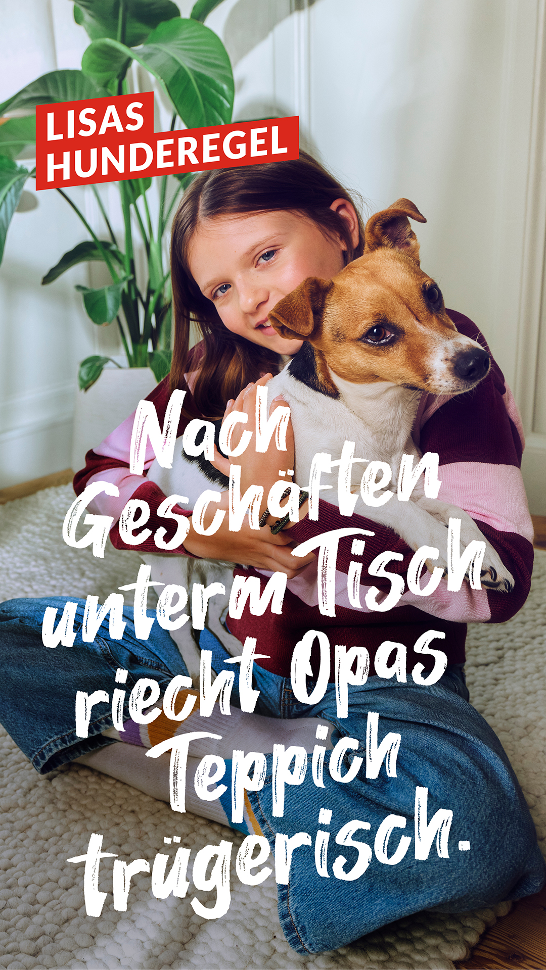 Werbesujet mit dem Slogan "Schäumt das Shampoo schon im Laden, ist es wohl ein Wasserschaden.", dass eine junge Apothekerin mit weisser Kleidung zeigt.Kleidung zeigt.